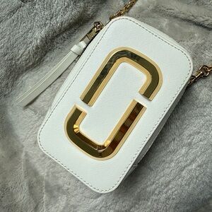 Marc Jacobs White and Gold Crossbody Bag